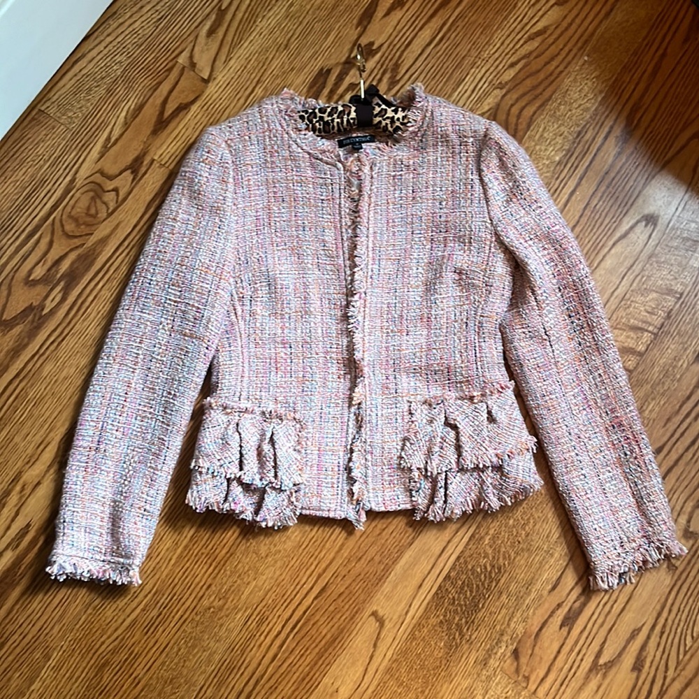 Pink Tweed Business Office Jacket Small